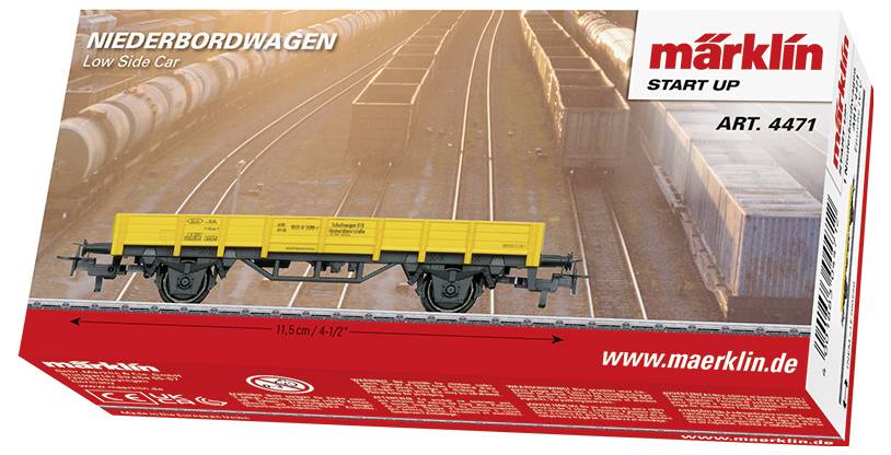 Das Bild zeigt eine Märklin-Modelleisenbahnbox. Sie präsentiert das Modell 