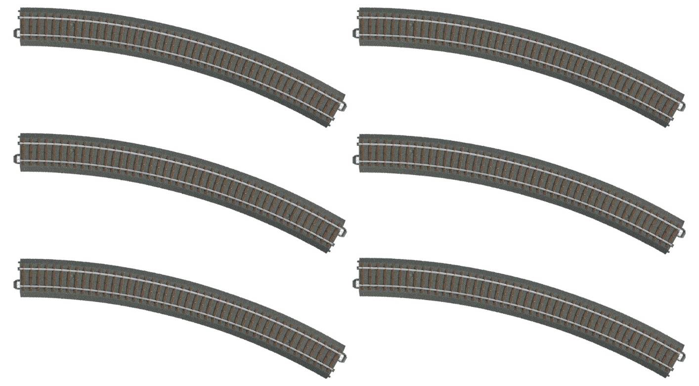 Märklin H0 C-Gleis (mit Bettung) 24530 Gebogenes Gleis 6St.