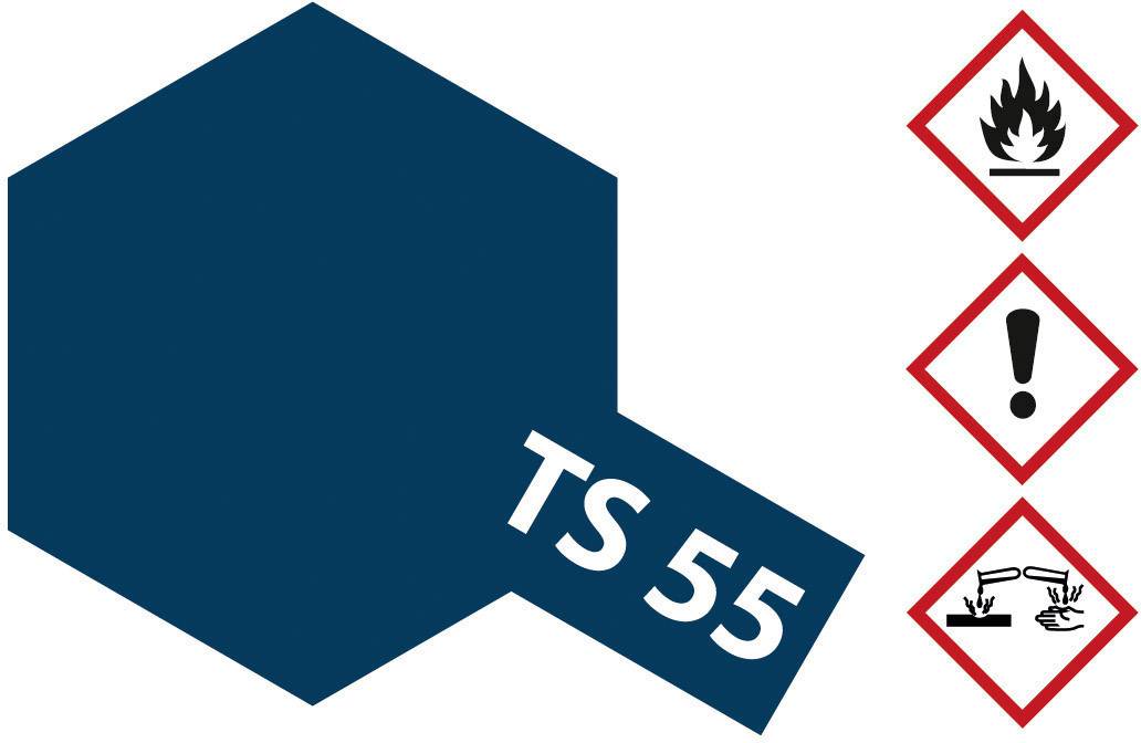 'TS 55'-Logo mit drei Gefahrstoffsymbolen: 'Flamme', 'Ausrufezeichen', 'Ätzwirkung'.