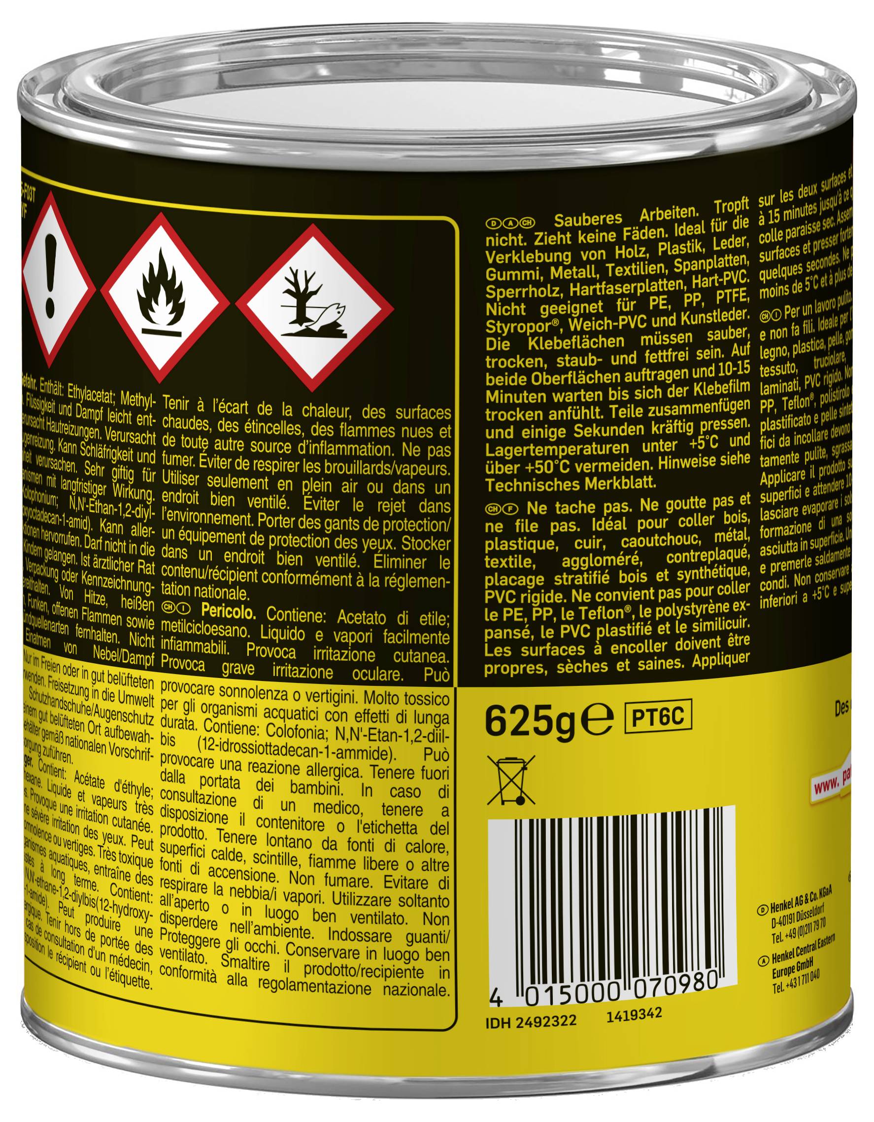 Pattex Compact Gel Kontaktkleber PT6C 625g