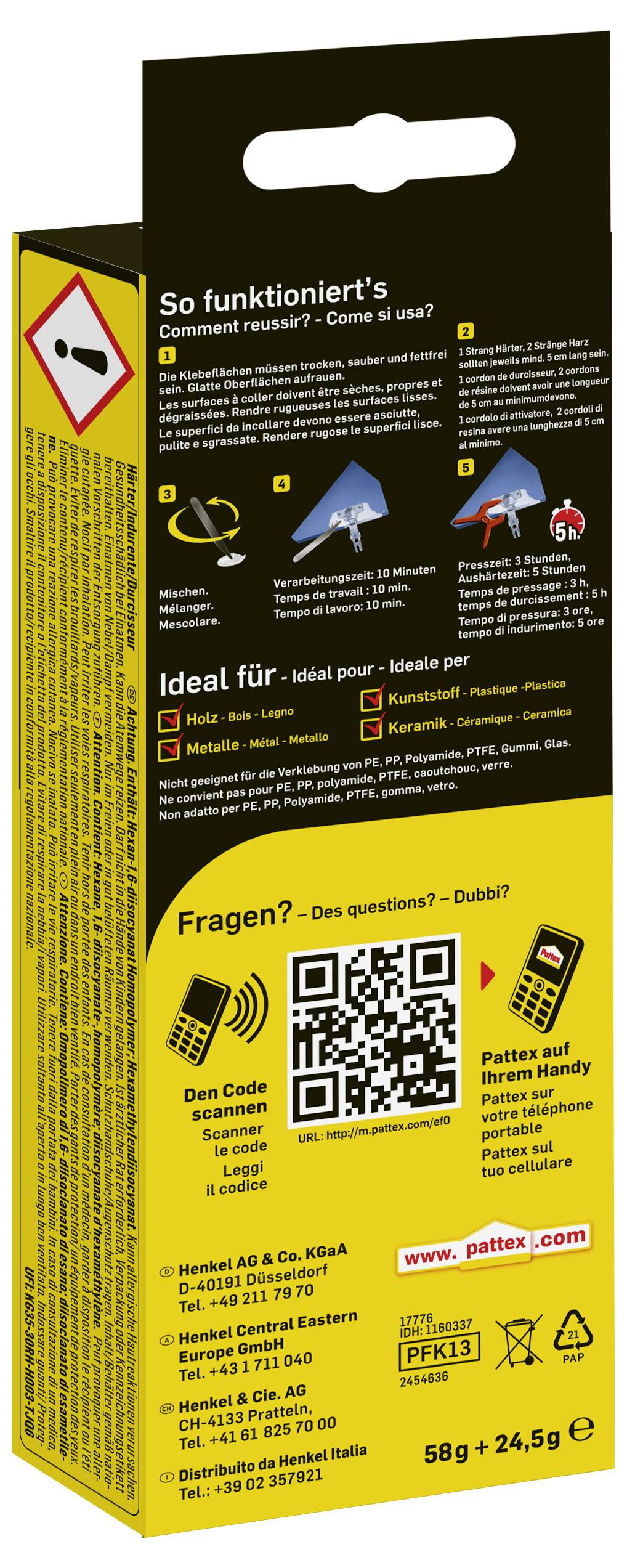 Pattex Montage Zwei-Komponentenkleber PFK13 82.5g