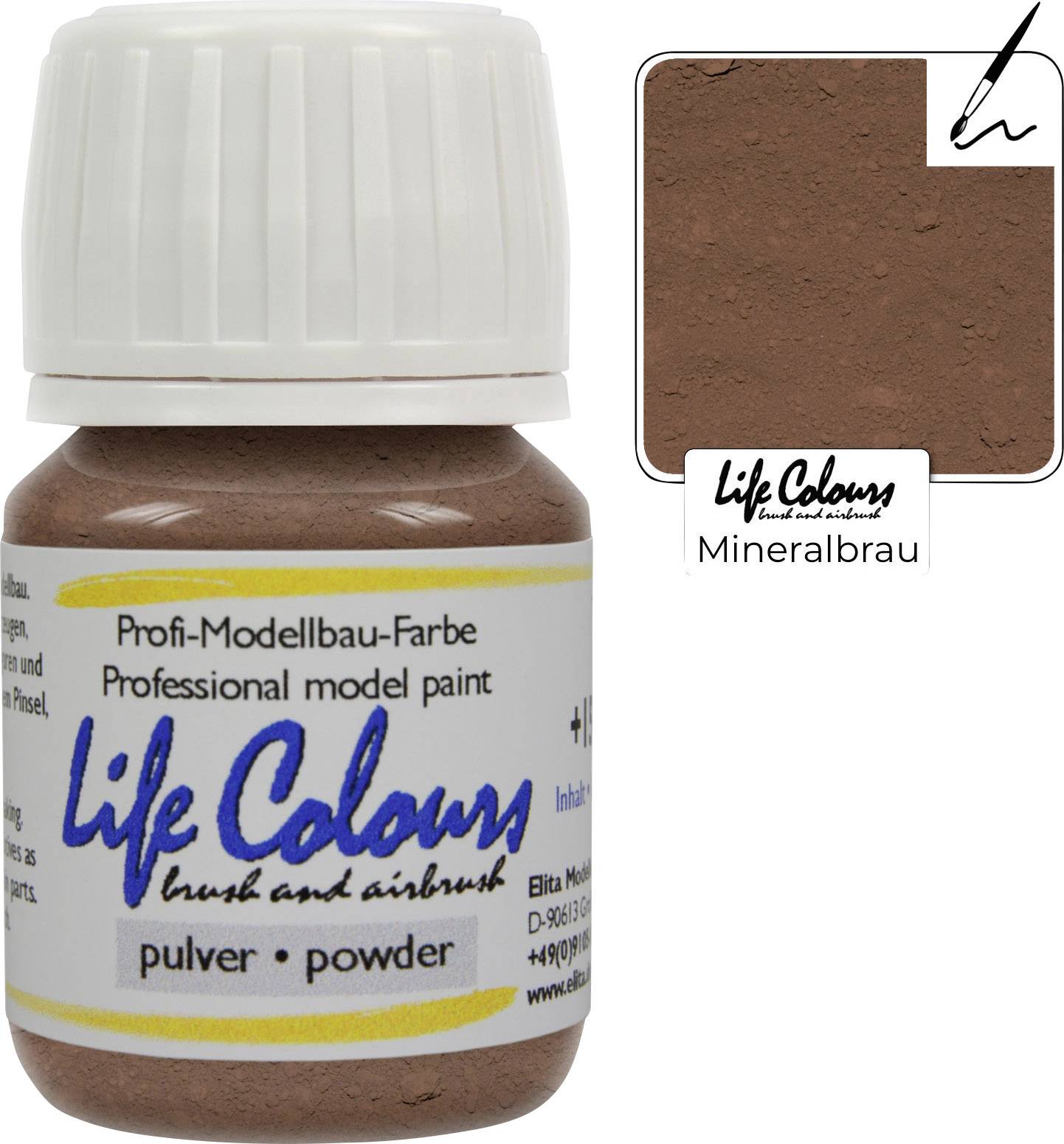 Elita LC030250 Modellbahn-Pulverfarbe mineralbraun 30ml