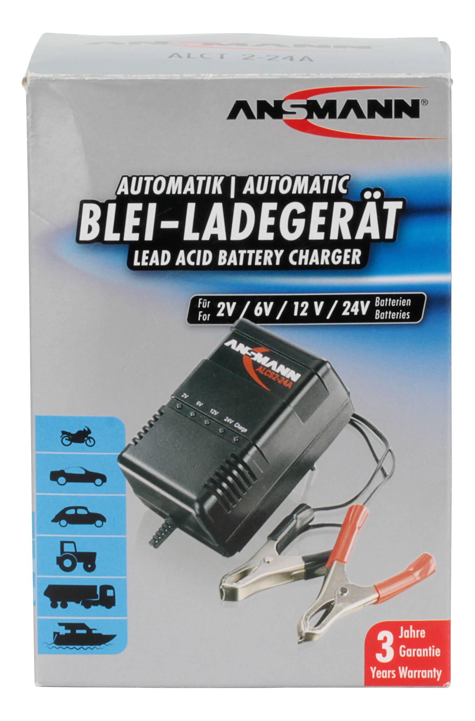 Ansmann Bleiakku-Ladegerät ALCS 2-24 A 2 V, 6 V, 12 V, 24 V Ladestrom (max.) 0.9 A
