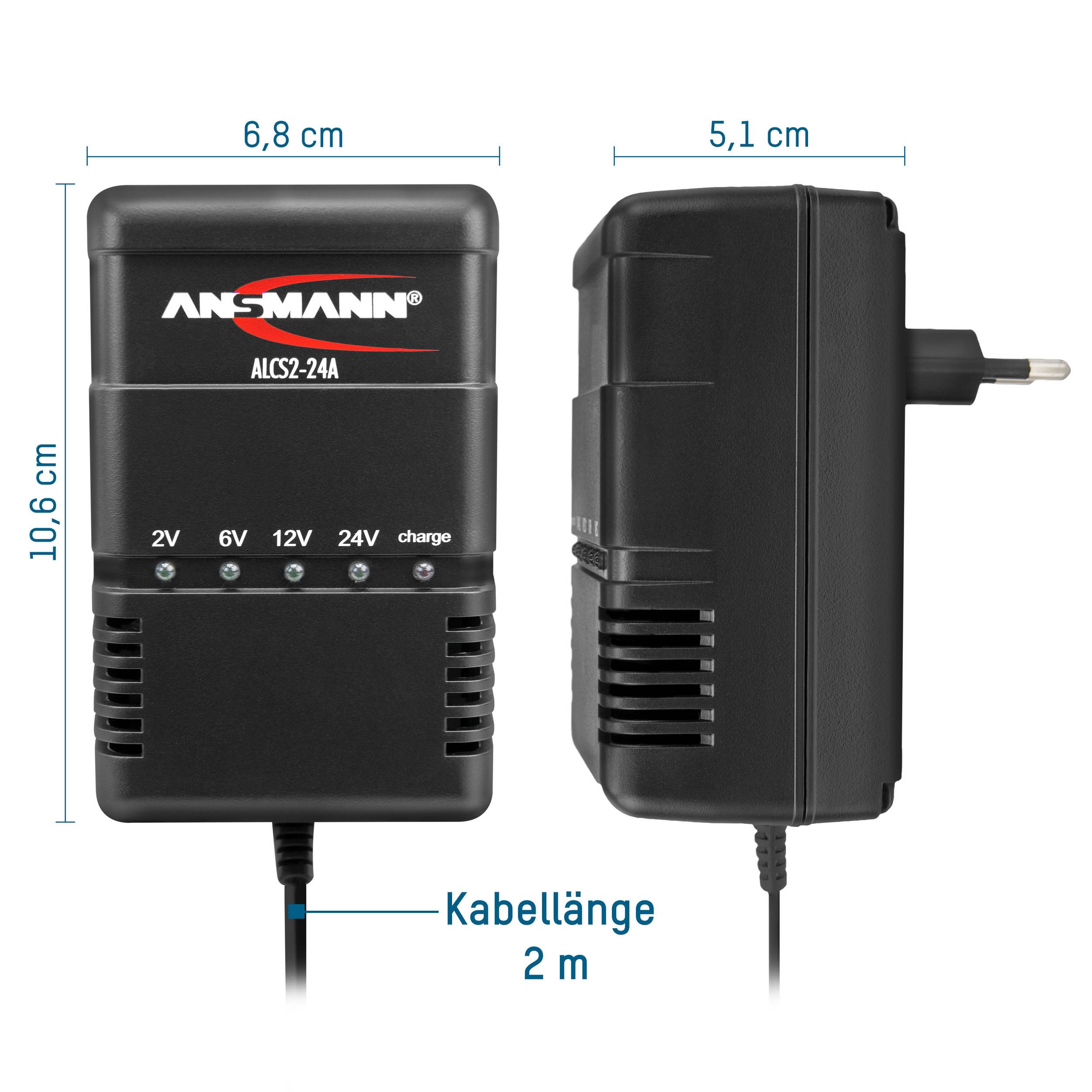 Ansmann Bleiakku-Ladegerät ALCS 2-24 A 2 V, 6 V, 12 V, 24 V Ladestrom (max.) 0.9 A