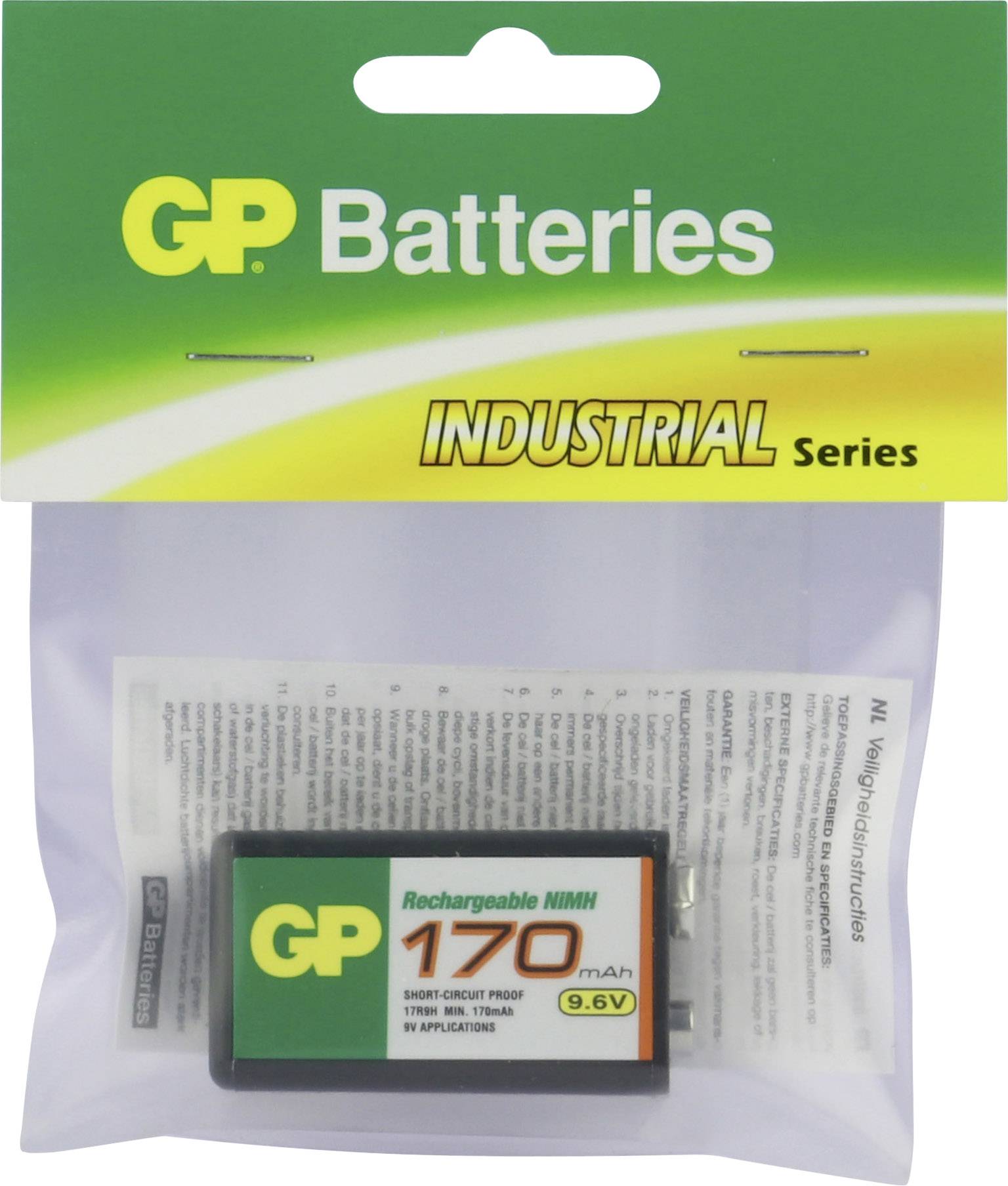 GP GPIND17R9HC1 9V Block-Akku NiMH 170 mAh 9.6V 1St.