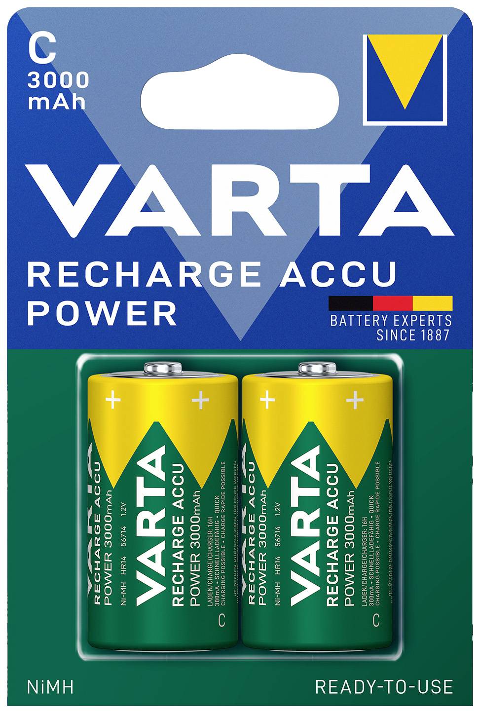 Varta RECH.AC.Power C3000mAh BLI2 Baby (C)-Akku NiMH 3000 mAh 1.2V 2St.