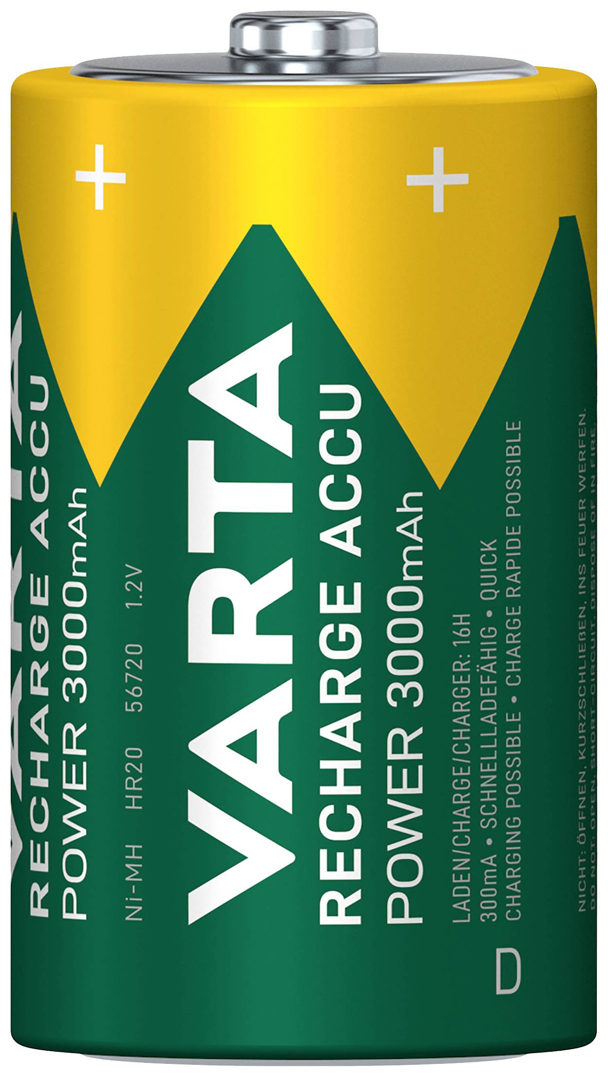Varta RECH.AC.Power D3000mAh BLI2 Mono (D)-Akku NiMH 3000 mAh 1.2 V 2 St.