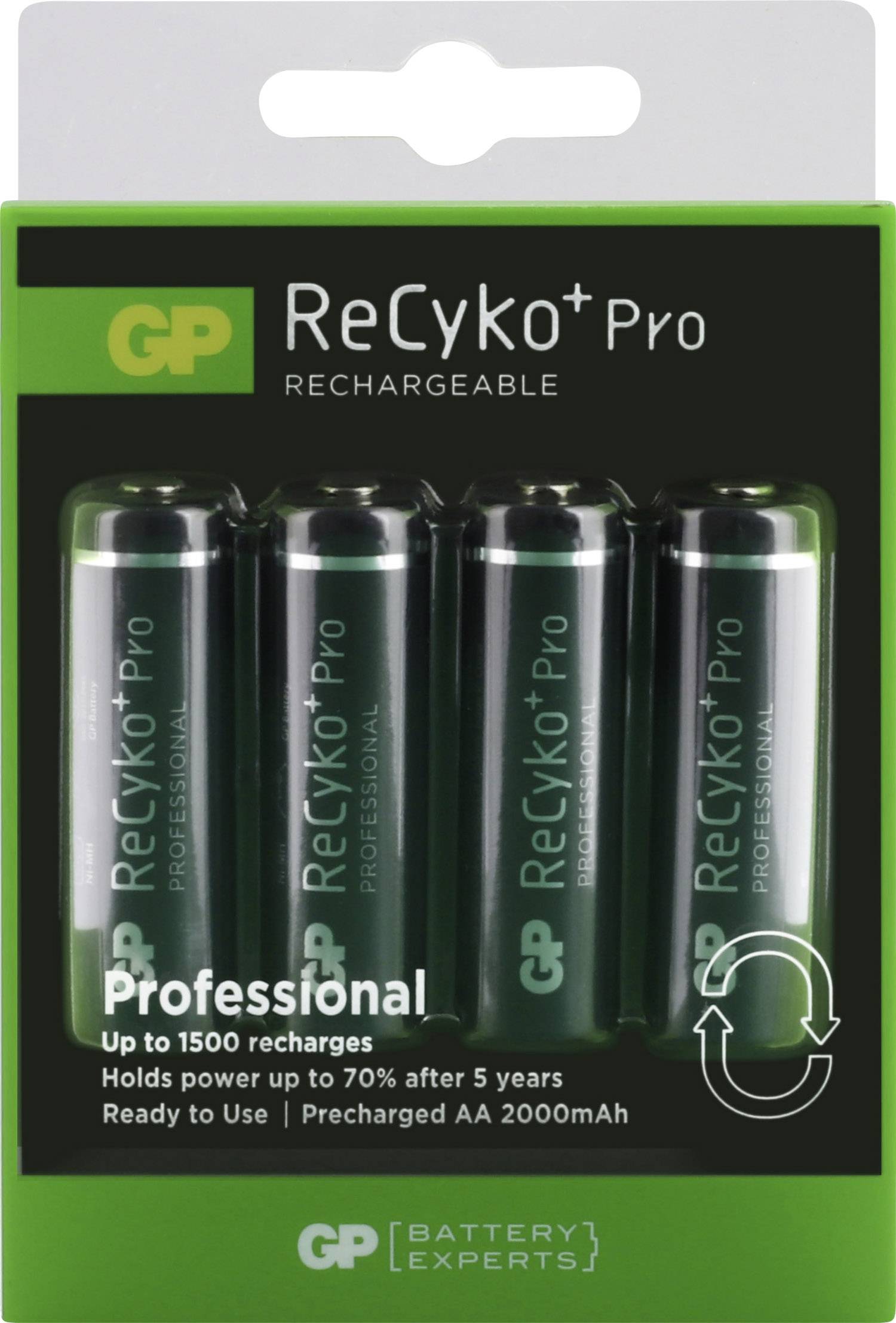 GP Batteries Recyko+ HR06 Mignon (AA)-Akku NiMH 2000 mAh 1.2V 4St.