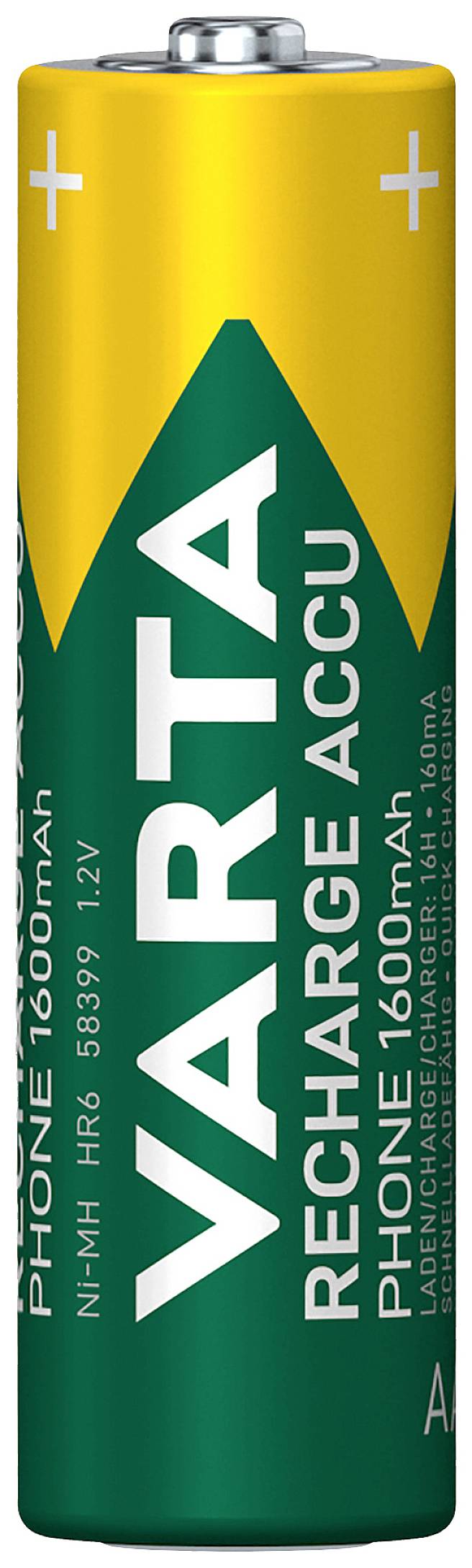 Varta RECH.AC.Phone AA1600mAh BLI2 Mignon (AA)-Akku NiMH 1600 mAh 1.2 V 2 St.