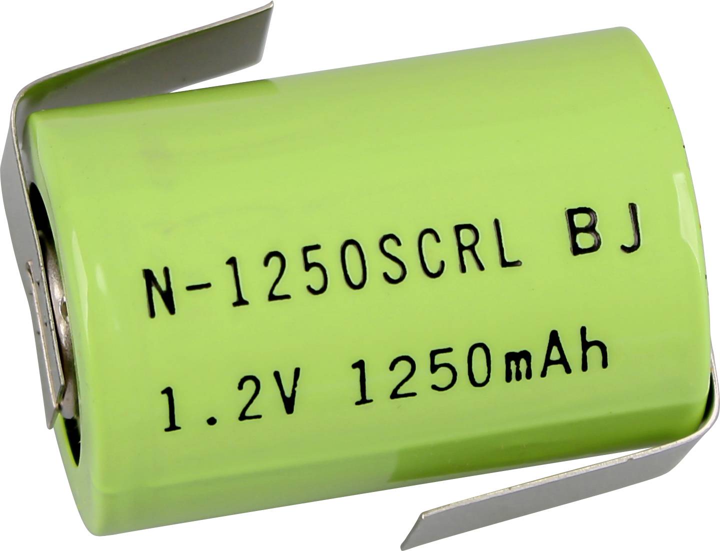 Grüne wiederaufladbare Batteriezelle mit der Beschriftung 
