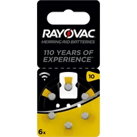 Rayovac Knopfzelle ZA 10 1.4 V 6 St. 105 mAh Zink-Luft Hearing Aid Batteries 10 Bli 6 Rayovac Knopfzelle ZA 10 1.4 V 6 St. 105 mAh Zink-Luft Hearing Aid Batteries 10 Bli 6