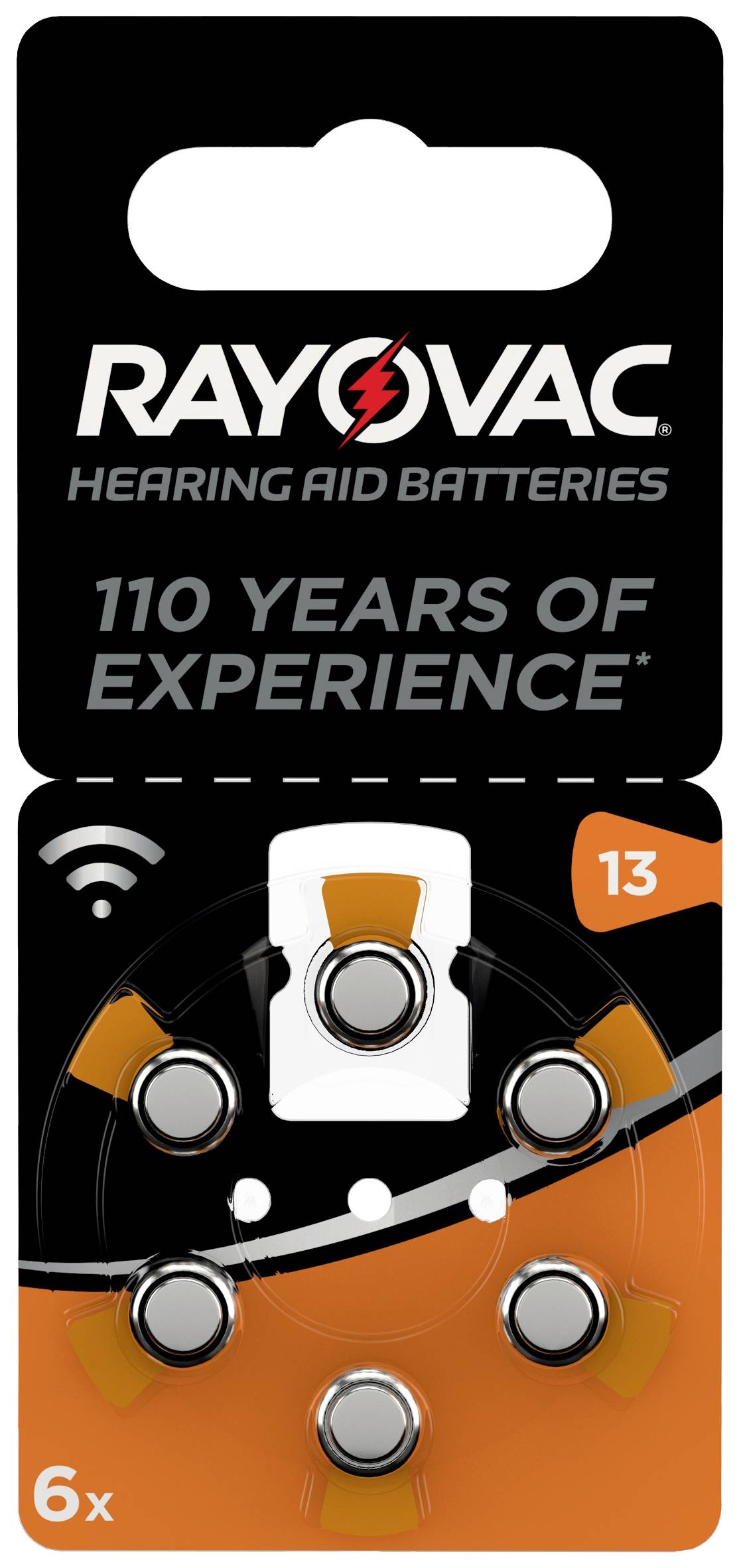 Rayovac Knopfzelle ZA 13 1.4 V 6 St. 310 mAh Zink-Luft Hearing Aid Batteries 13 Bli 6