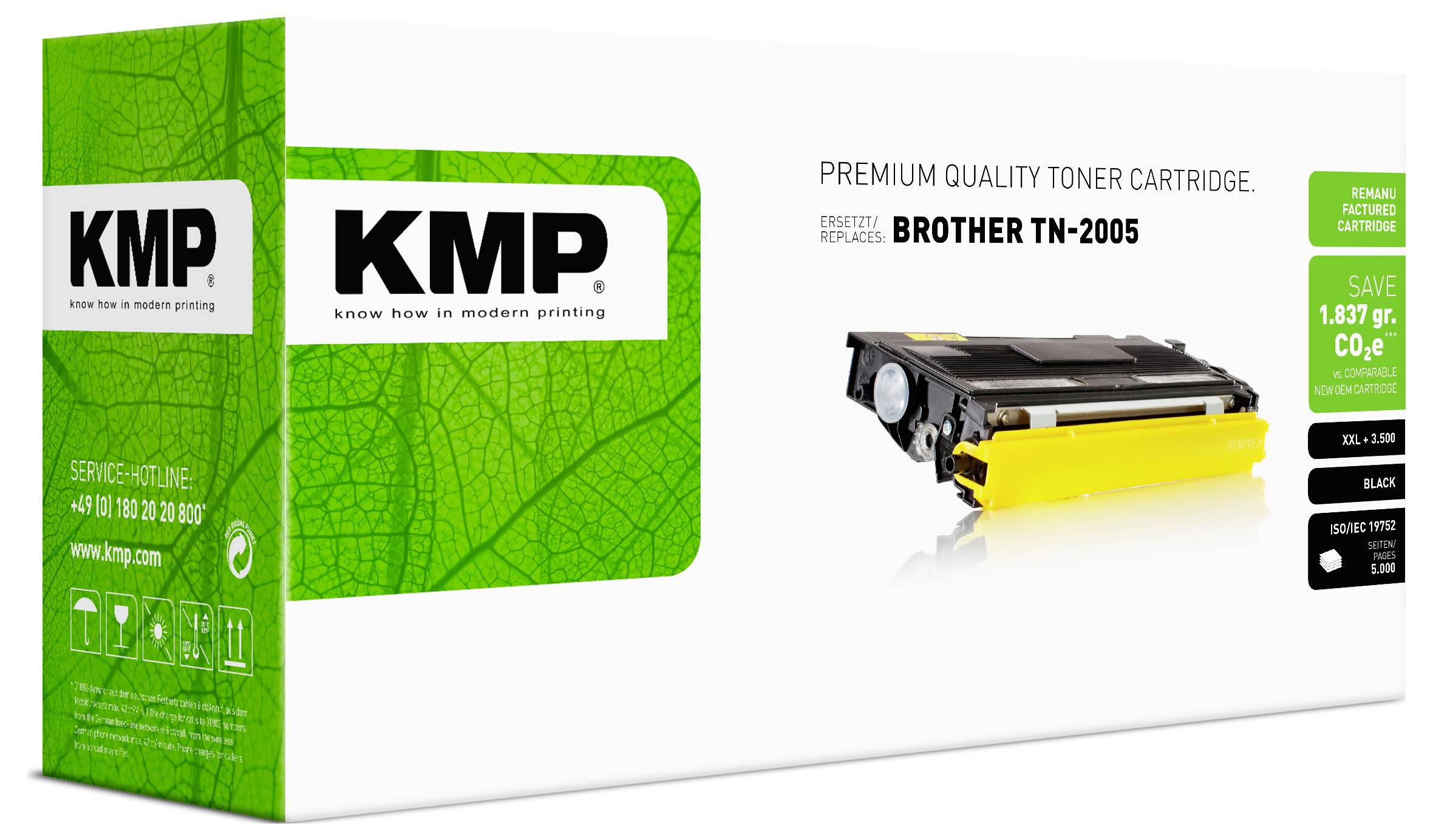 KMP Tonerkassette ersetzt Brother TN-2005, TN2005 Kompatibel Schwarz 5000 Seiten B-T37