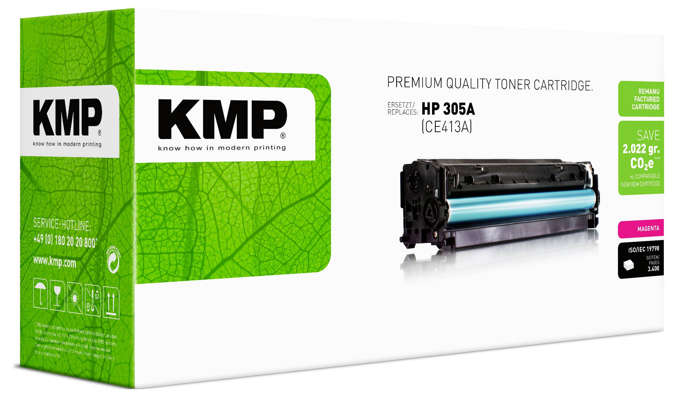 KMP Toner ersetzt HP 305A, CE413A Kompatibel Magenta 3400 Seiten H-T159 1233,0006