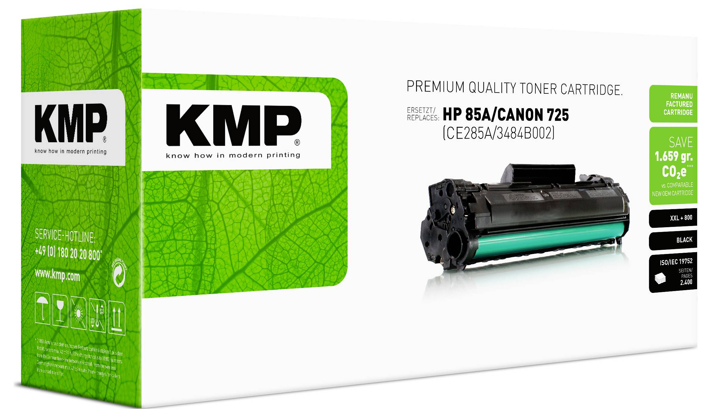 KMP Toner ersetzt HP 85A, CE285A Kompatibel Schwarz 2400 Seiten H-T155 1229,5000