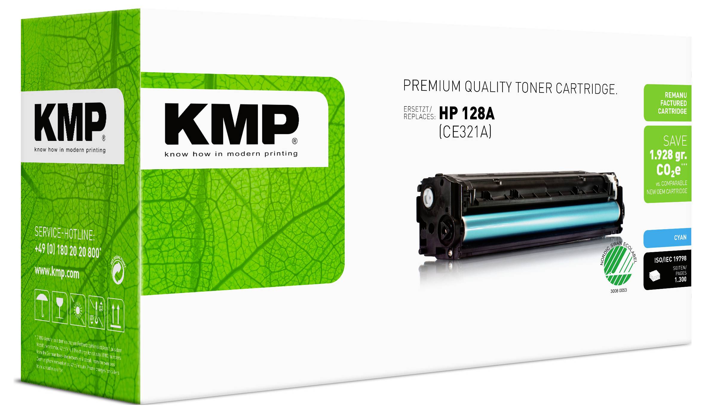 KMP Toner ersetzt HP 128A, CE321A Kompatibel Cyan 1300 Seiten H-T145 1227,0003