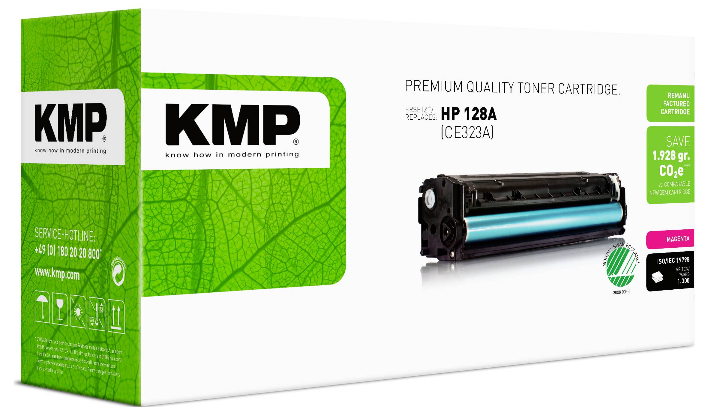 KMP Toner ersetzt HP 128A, CE323A Kompatibel Magenta 1300 Seiten H-T146 1227,0006