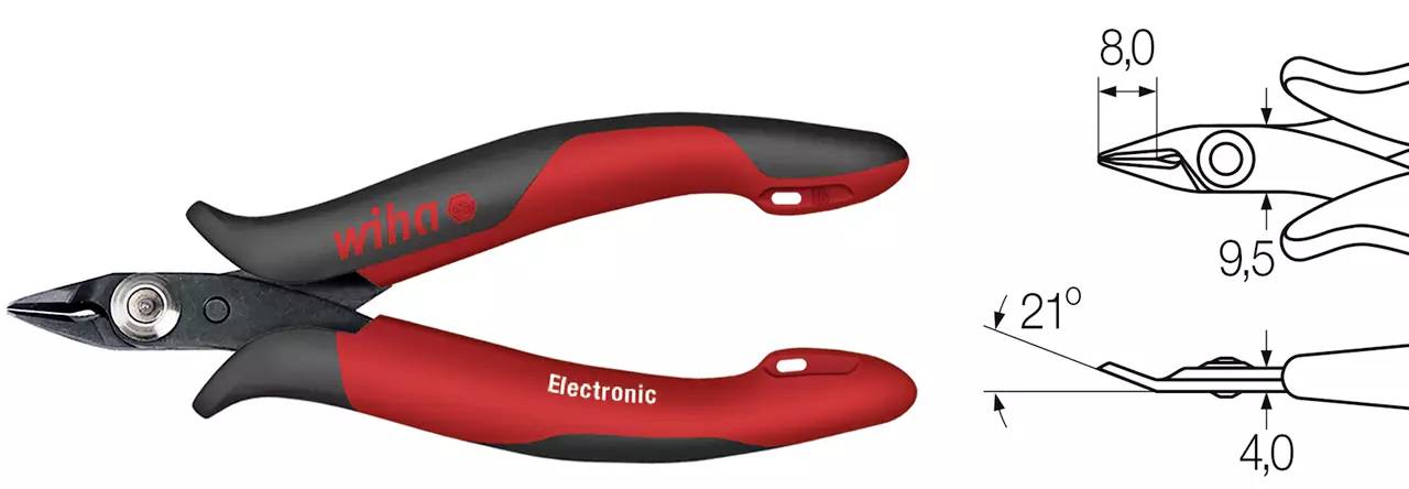 Wiha 26812 Elektronik- u. Feinmechanik Seitenschneider ohne Facette 118mm