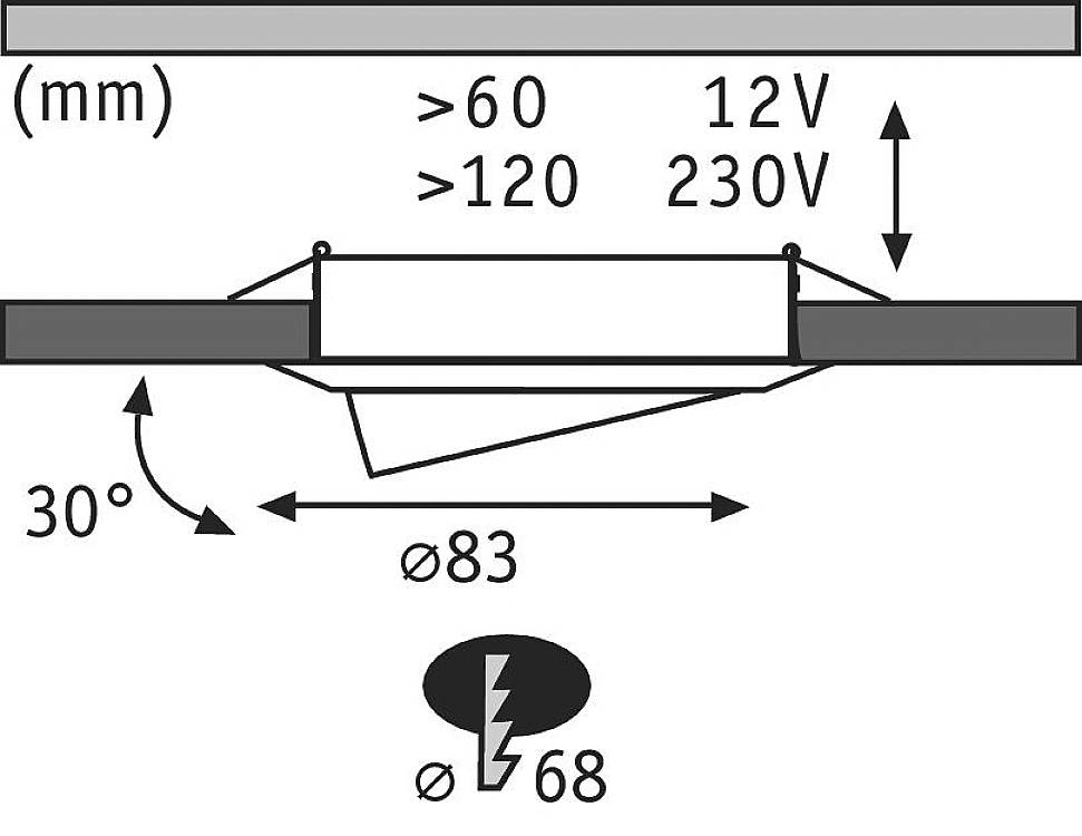 Paulmann Einbauring 3er Set Halogen 150W IP23 Eisen (gebürstet)