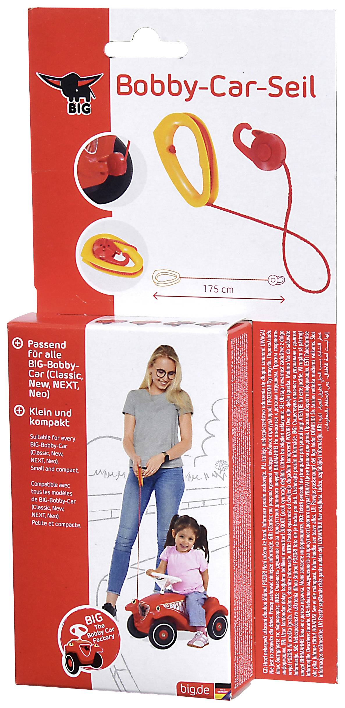 BIG Bobby Car Zugseil Orange, Rot