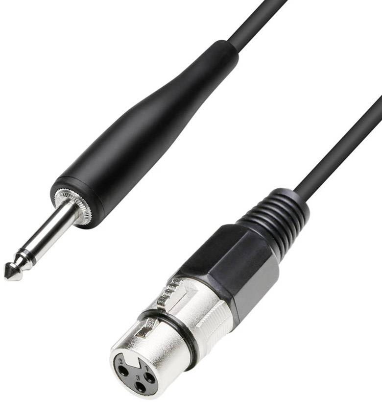 Paccs XLR Verbindungskabel [1x XLR-Buchse - 1x Klinkenstecker 6.35 mm] 5.00m Schwarz