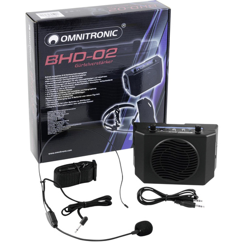 Omnitronic BHD-02 Mobiler PA Lautsprecher 5 cm 2 Zoll batteriebetrieben 1 St.