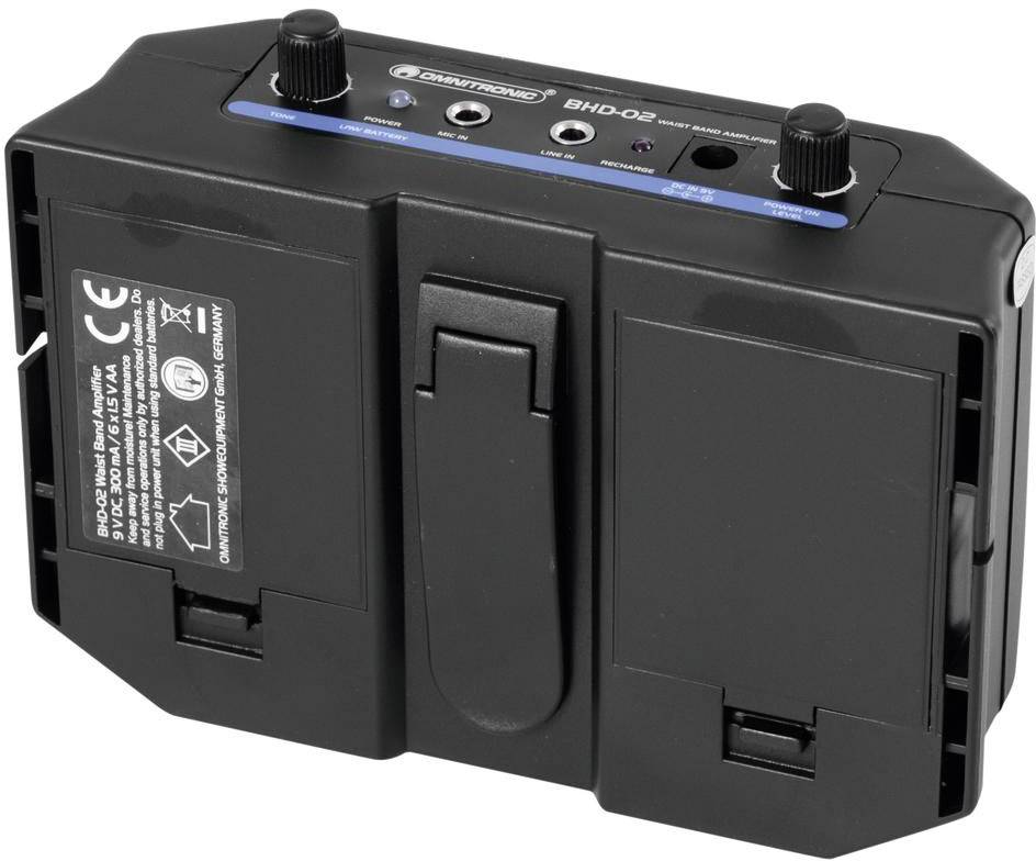 Omnitronic BHD-02 Mobiler PA Lautsprecher 5 cm 2 Zoll batteriebetrieben 1 St.