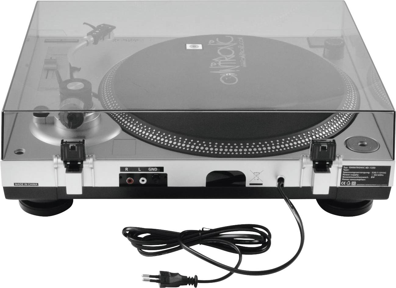 Omnitronic BD-1350 Plattenspieler Riemenantrieb Silber