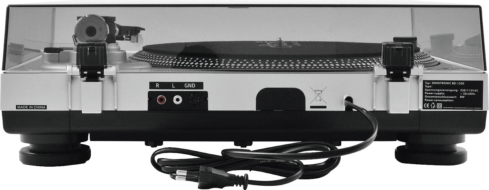 Omnitronic BD-1350 Plattenspieler Riemenantrieb Silber