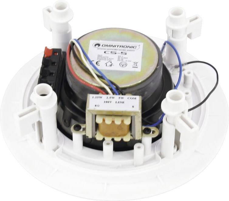 Omnitronic CS-5 Einbaulautsprecher 5 W 100 V Weiß 1 St.