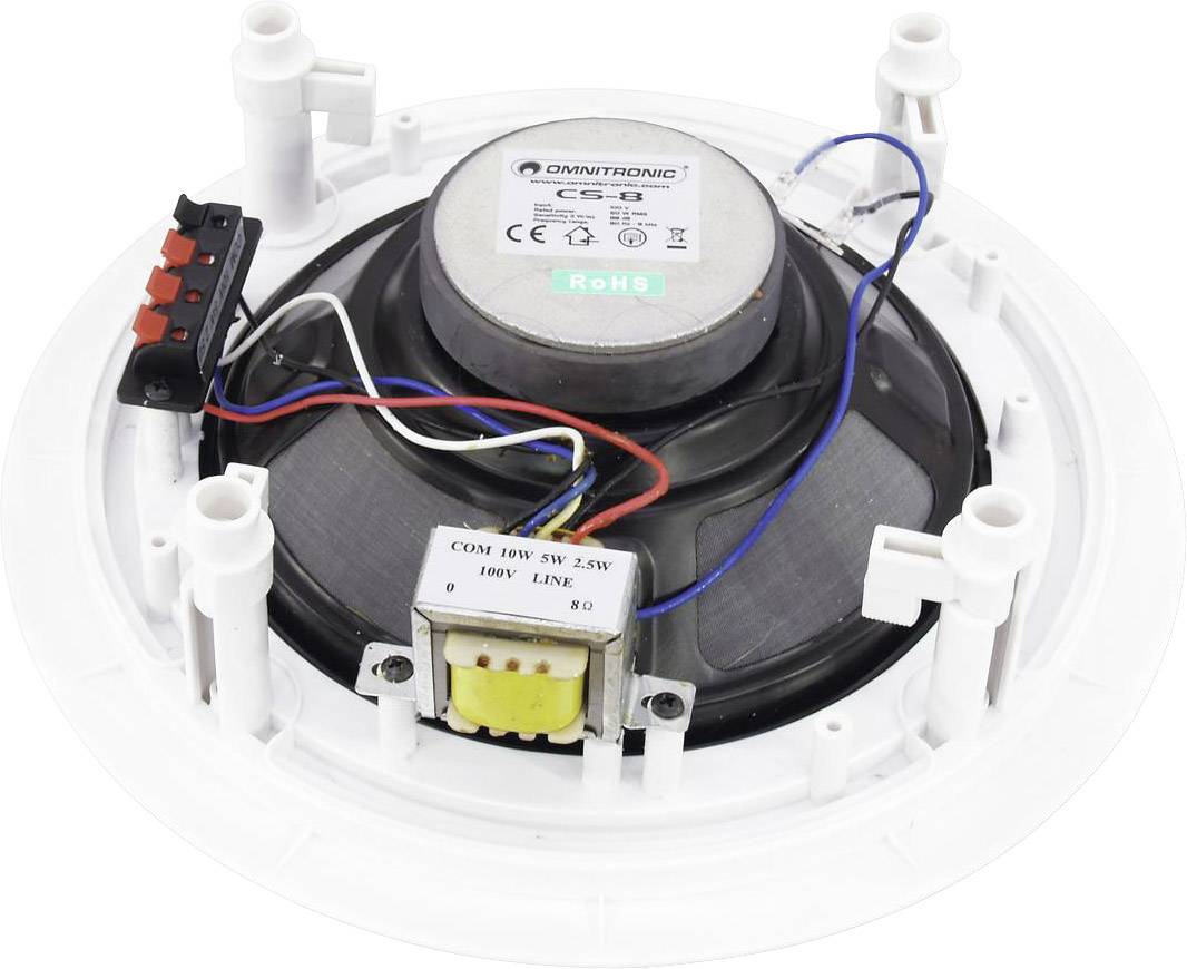 Omnitronic CS-8 Einbaulautsprecher 10W 100V Weiß 1St.