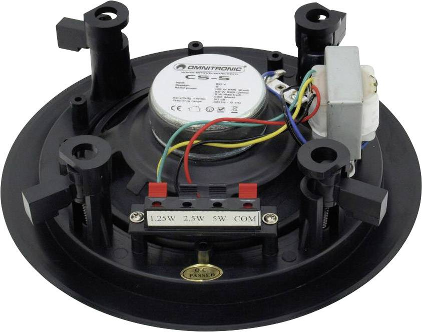Omnitronic CS-5 Einbaulautsprecher 5 W 100 V Schwarz 1 St.