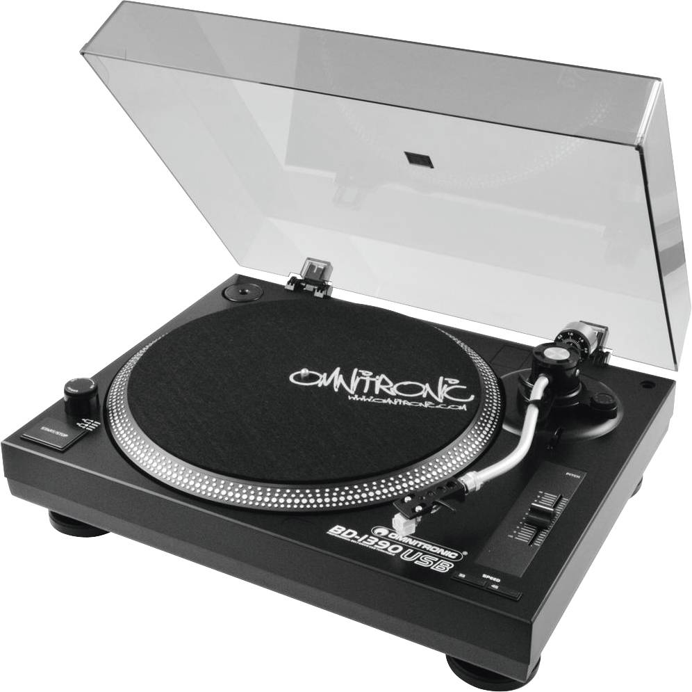 Omnitronic BD-1390 USB-Plattenspieler Riemenantrieb Schwarz