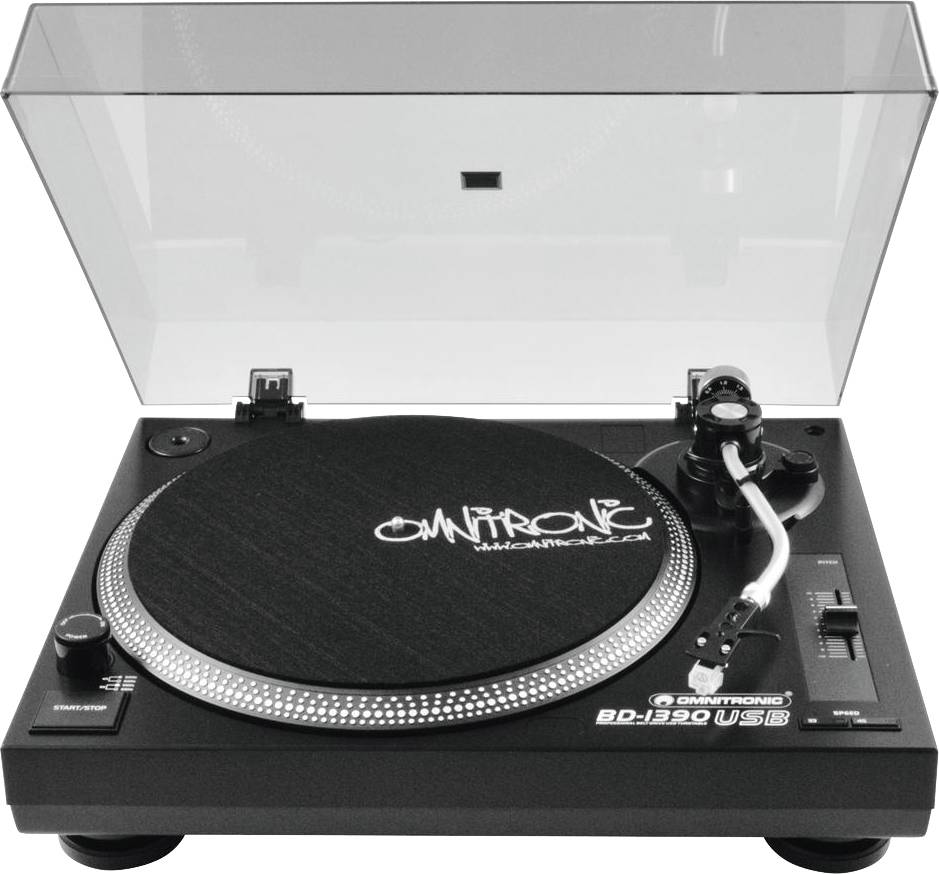 Omnitronic BD-1390 USB-Plattenspieler Riemenantrieb Schwarz