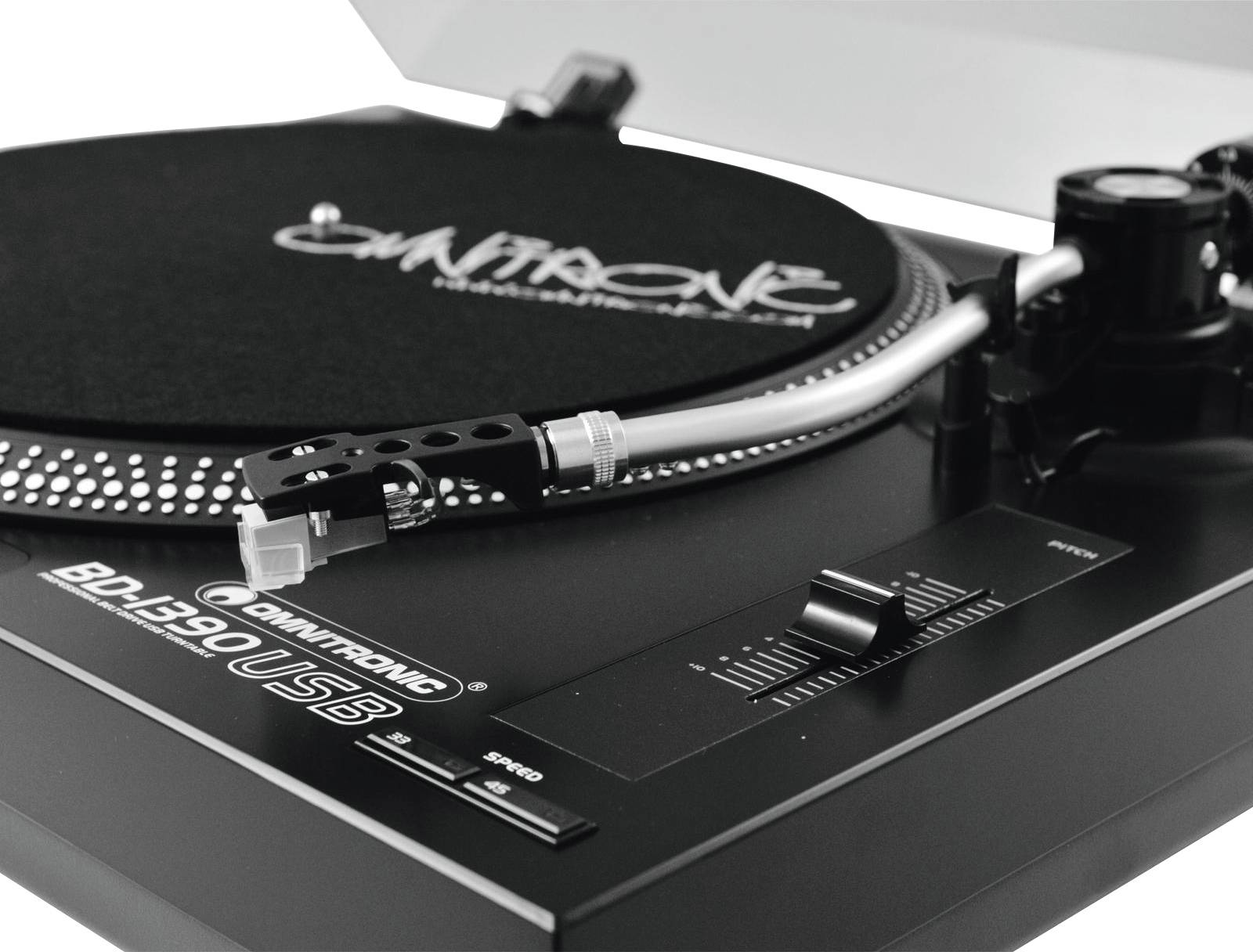 Omnitronic BD-1390 USB-Plattenspieler Riemenantrieb Schwarz