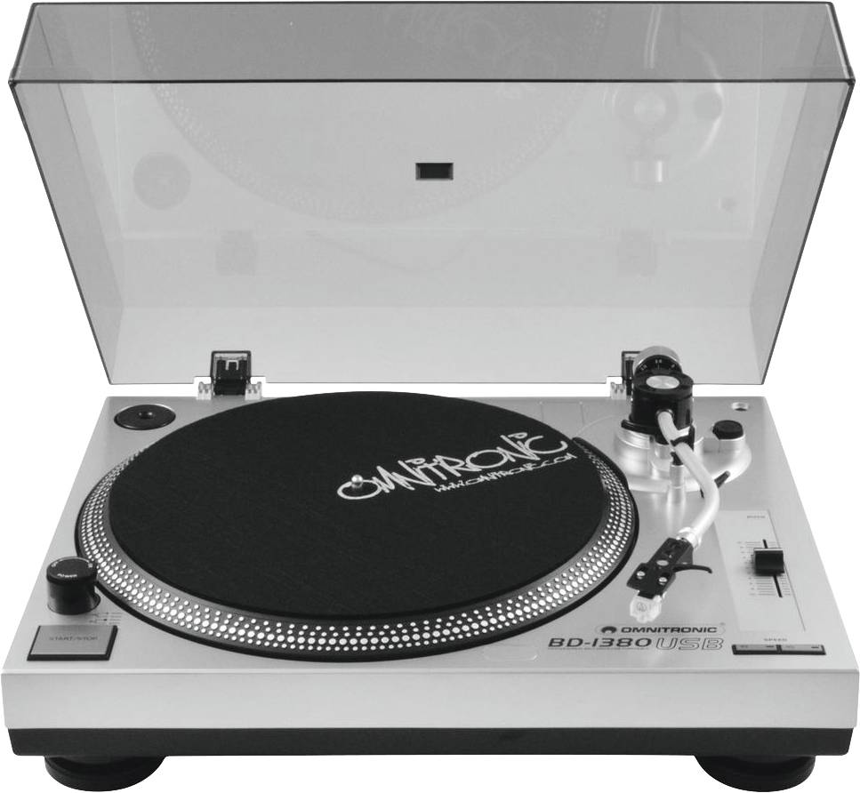 Omnitronic BD-1380 USB-Plattenspieler Riemenantrieb Silber