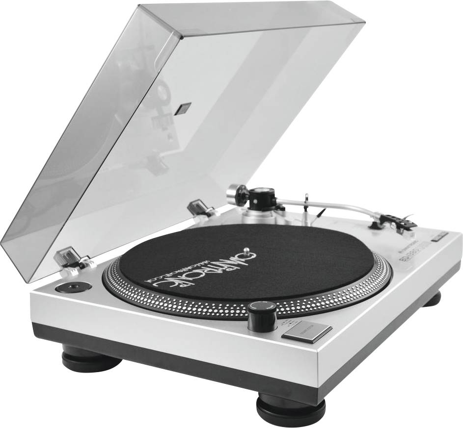 Omnitronic BD-1380 USB-Plattenspieler Riemenantrieb Silber