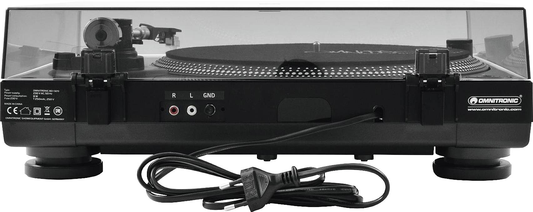 Omnitronic BD-1320 Plattenspieler Riemenantrieb Schwarz