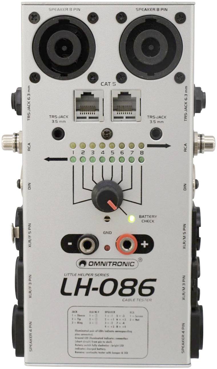 Omnitronic LH-086 Kabeltester Weiß