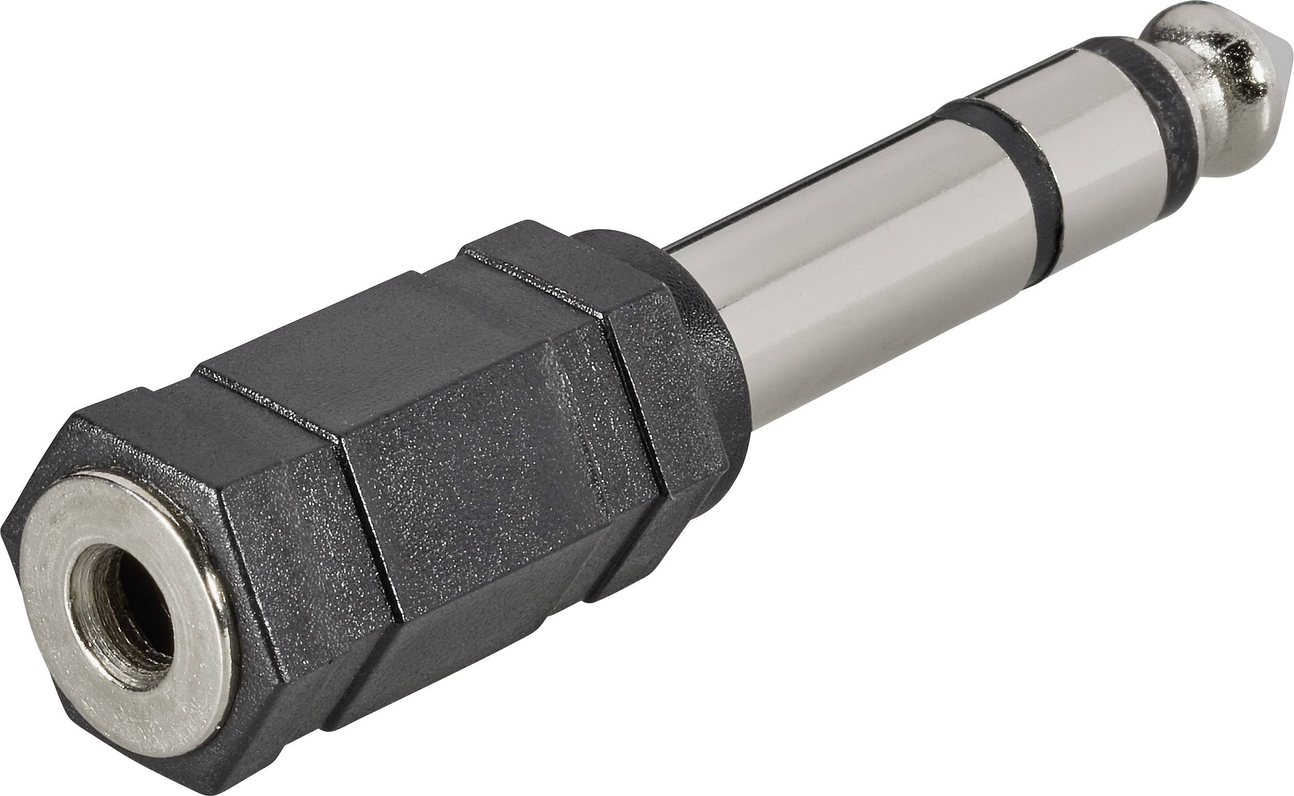 SpeaKa Professional Klinke Audio Adapter [1x Klinkenstecker 6.35 mm - 1x Klinkenbuchse 3.5 mm] Schw