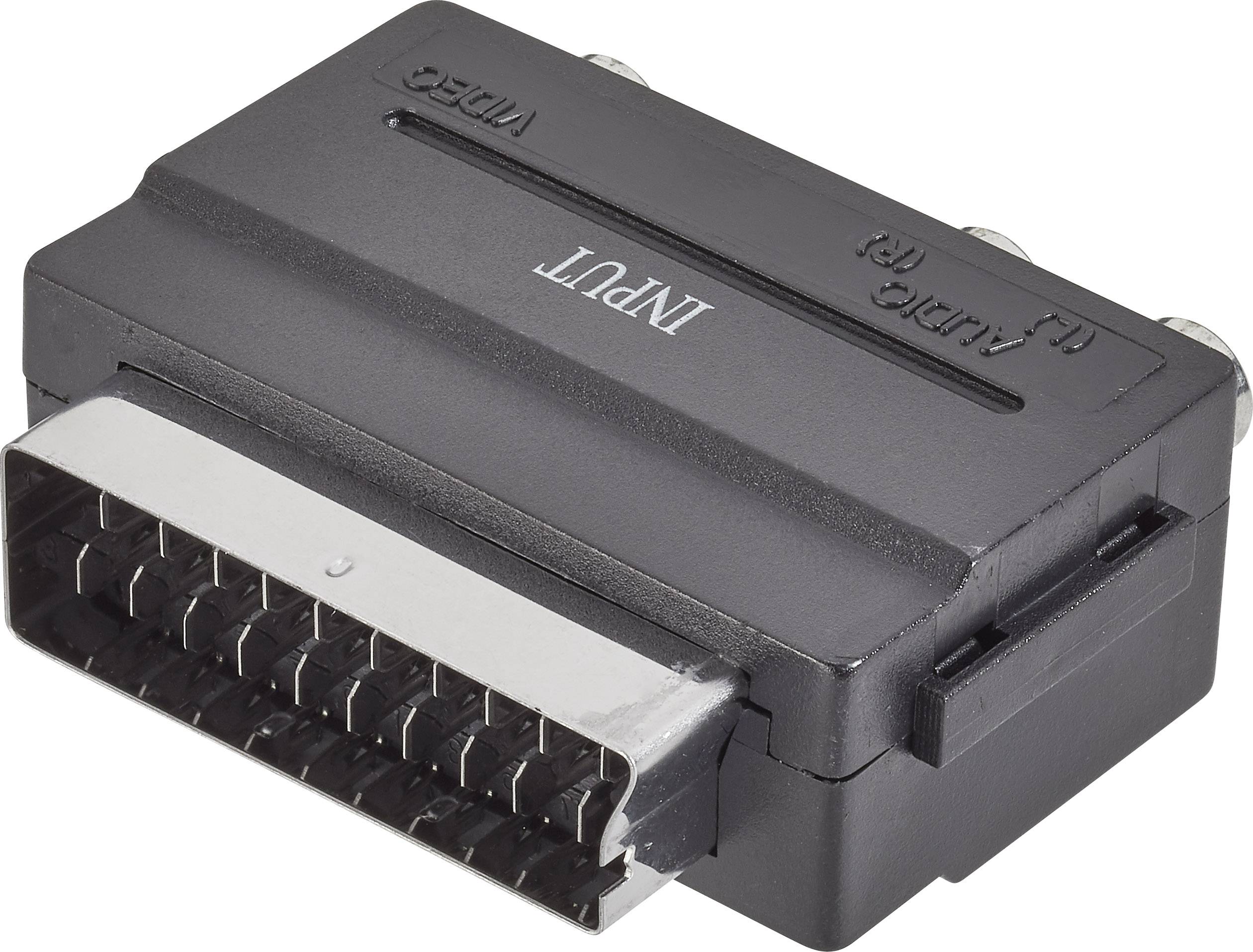 SpeaKa Professional SP-7869904 Cinch / SCART Adapter [3x Cinch-Buchse - 1x SCART-Stecker] Schwarz
