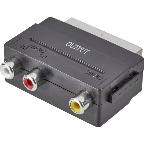 SpeaKa Professional SP-1300844 SCART / Cinch Adapter [1x SCART-Stecker - 3x Cinch-Buchse] Schwarz