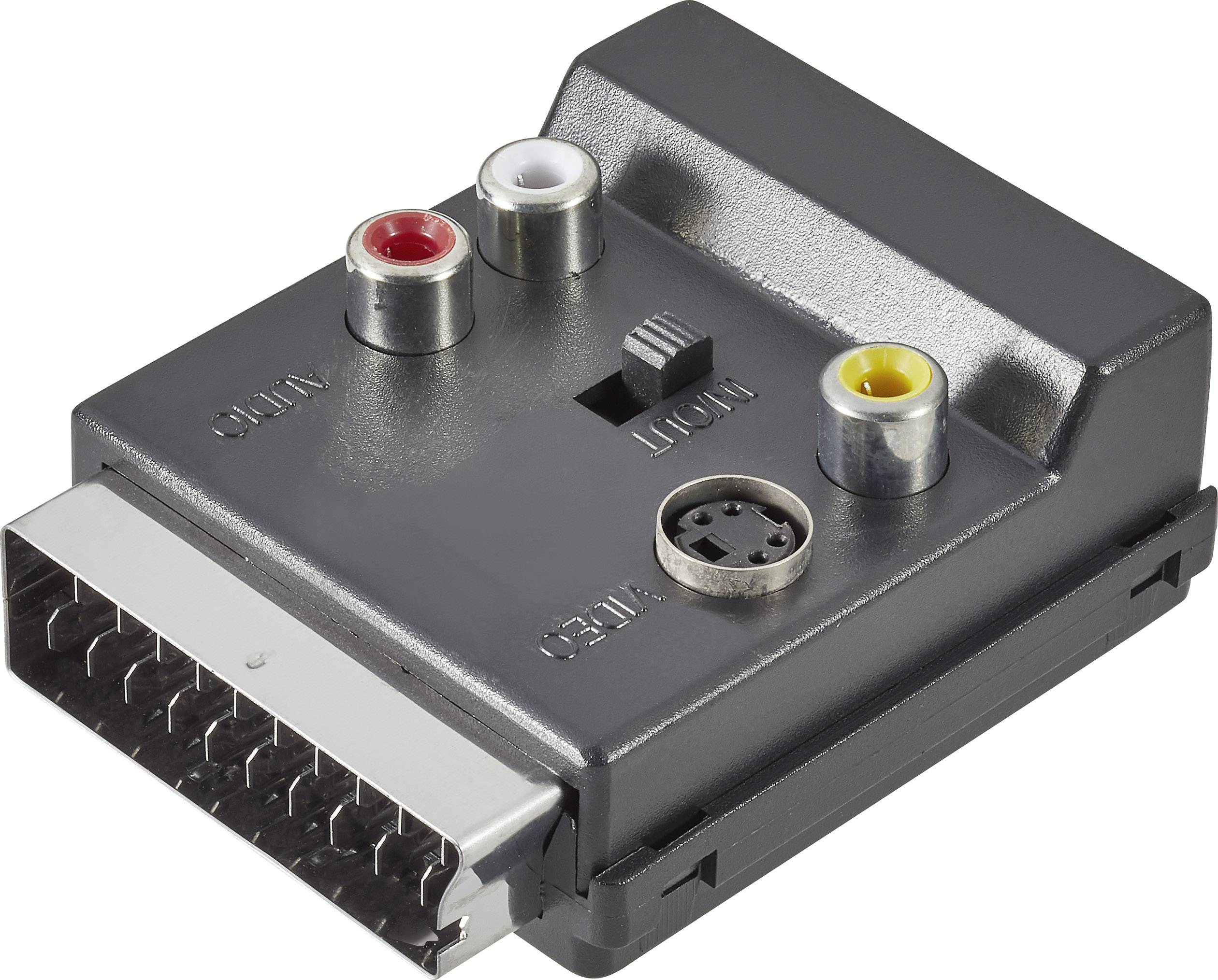 SpeaKa Professional SP-7870356 SCART / Cinch / S-Video Y-Adapter [1x SCART-Stecker - 3x Cinch-Buchse, SCART-Buchse