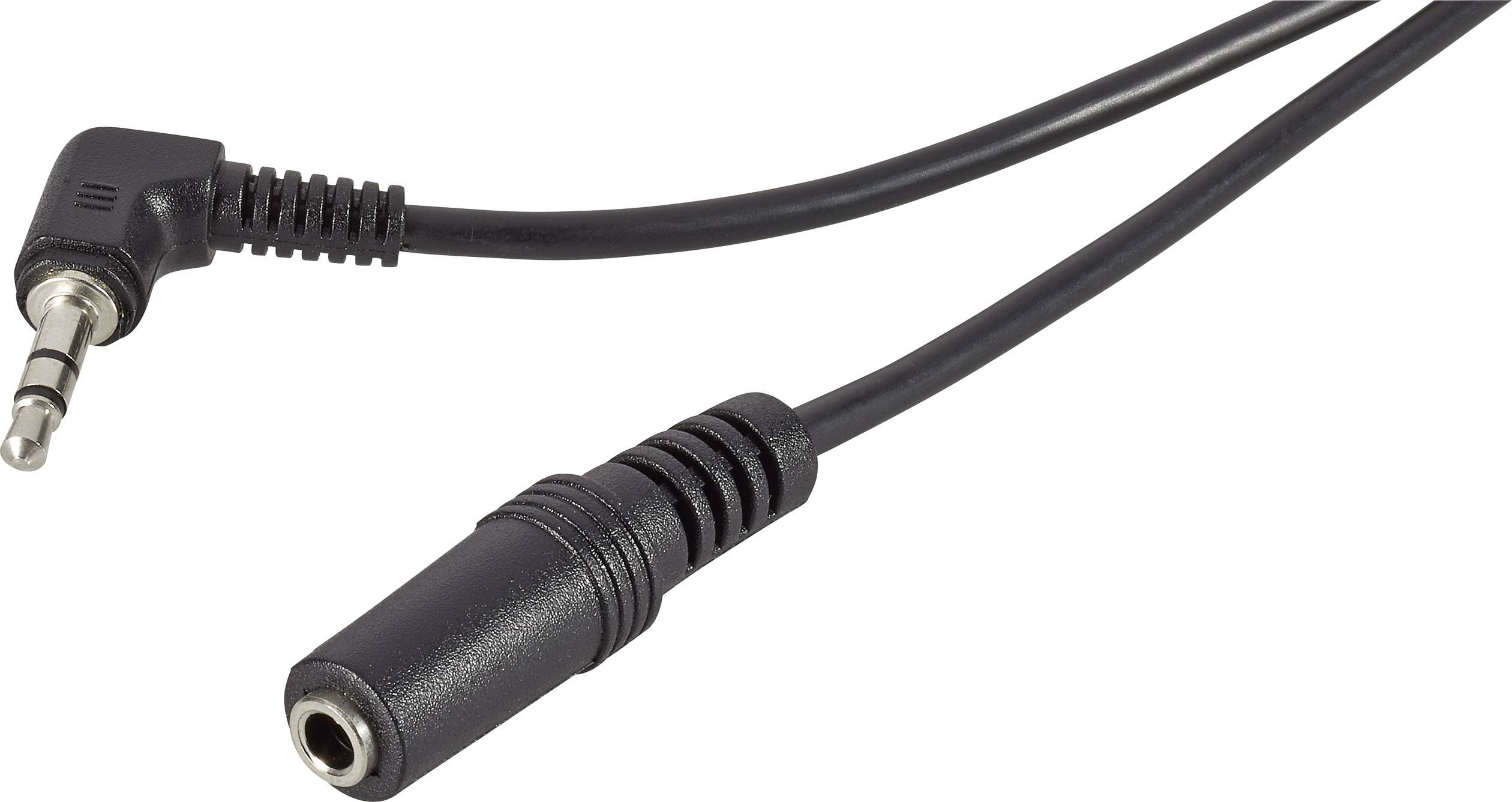 SpeaKa Professional Klinke Audio Verlängerungskabel [1x Klinkenstecker 3.5mm - 1x Klinkenbuchse 3.5 mm] 0.30m Schwarz