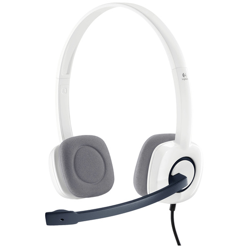 Logitech H150 Computer On Ear Headset kabelgebunden Stereo Weiß Mikrofon-Rauschunterdrückung, Noise Cancelling Lautstärkeregelung