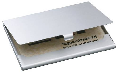 Sigel VZ135 Visitenkartenetui 15 Karten (B x H x T) 92 x 63 x 5 mm Silber (matt) Aluminium