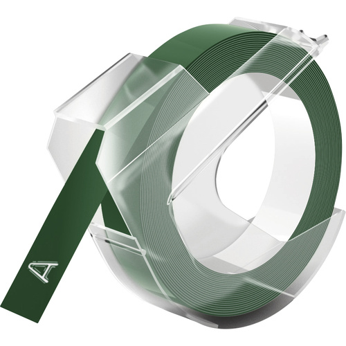 DYMO 3D Prägeband, Schriftband Bandfarbe: Grün Schriftfarbe: Weiß 9mm 3m 520105