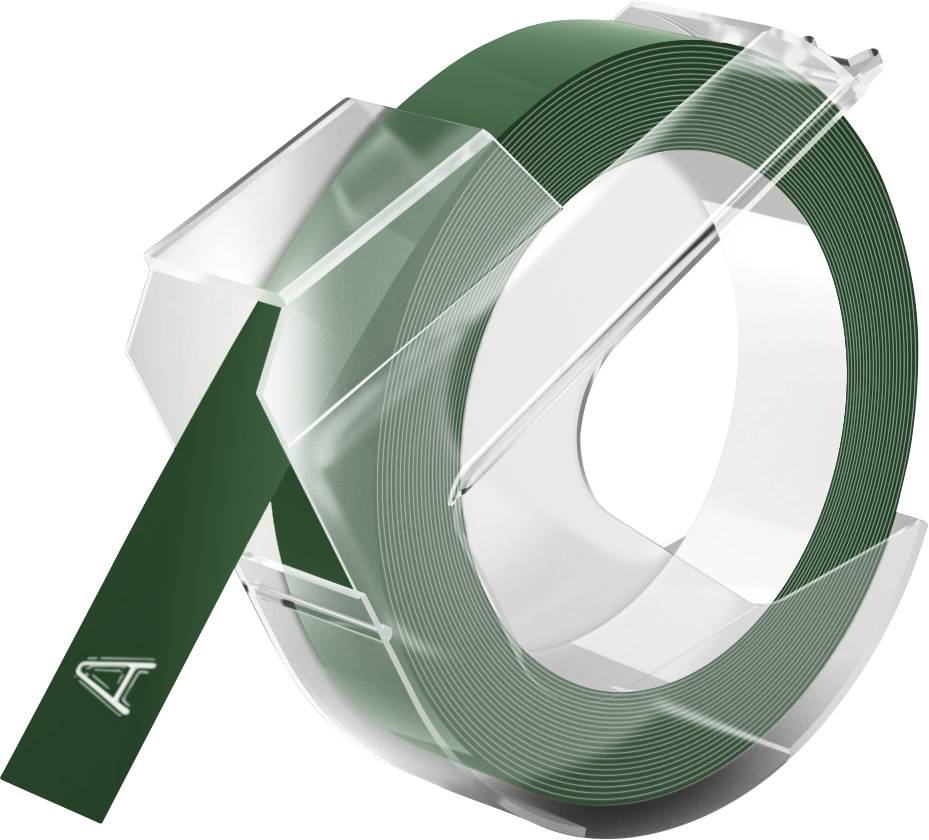 DYMO 3D Prägeband, Schriftband Vinyl Bandfarbe: Grün Schriftfarbe: Weiß 9 mm 3 m 520105