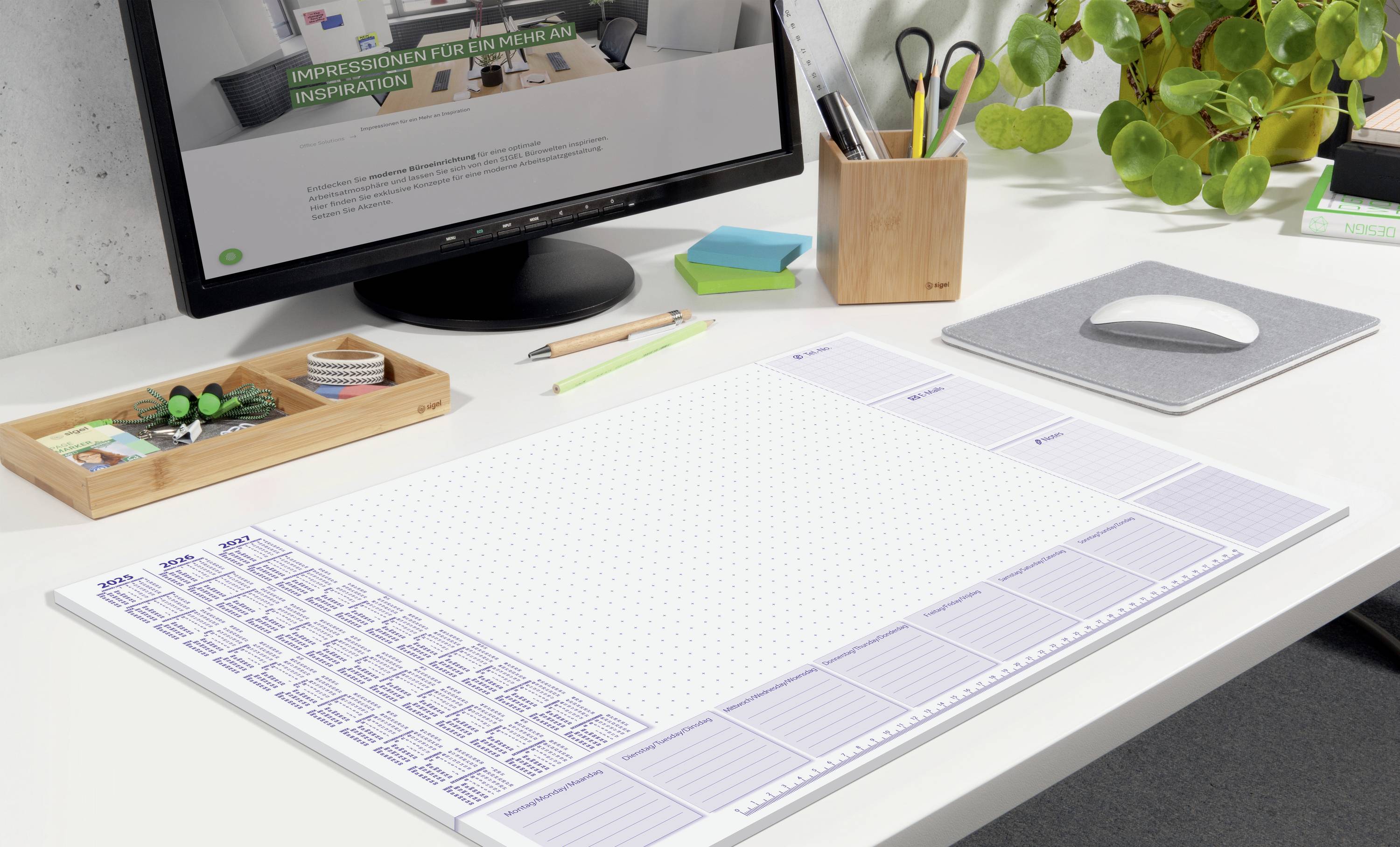 Sigel Lilac HO355 Schreibunterlage 3-Jahreskalender Mehrfarbig (B x H) 595 mm x 410 mm