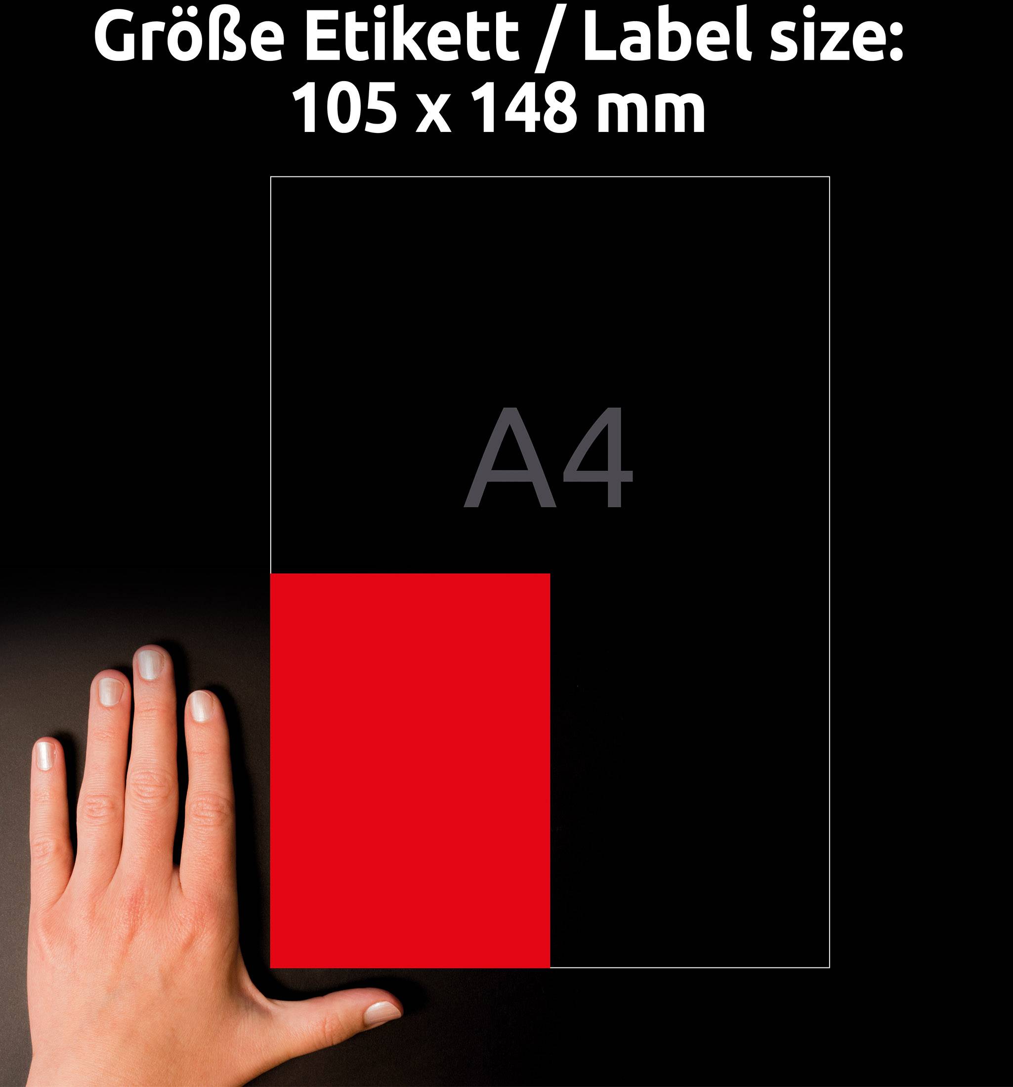 Avery-Zweckform 3456 Universal-Etiketten 105 x 48 mm Papier Rot 400 St. Permanent haftend Tintenstrahldrucker, Laserdrucker, Farblaserdrucker